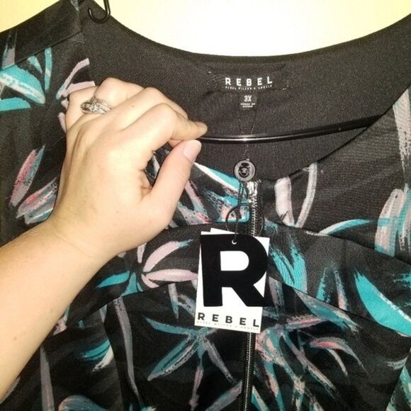 New Rebel Wilson Cold Shoulder Tropical Dress 3X - Picture 5 of 13